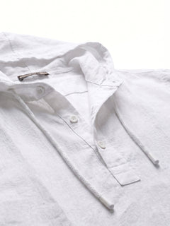Men's White Linen Cotton Regular Fit Shirt