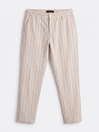 Men's Beige 100% Cotton Regular Fit Pant