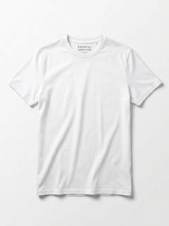 Men's White Cotton Bamboo Elastane Regular Fit Tshirt