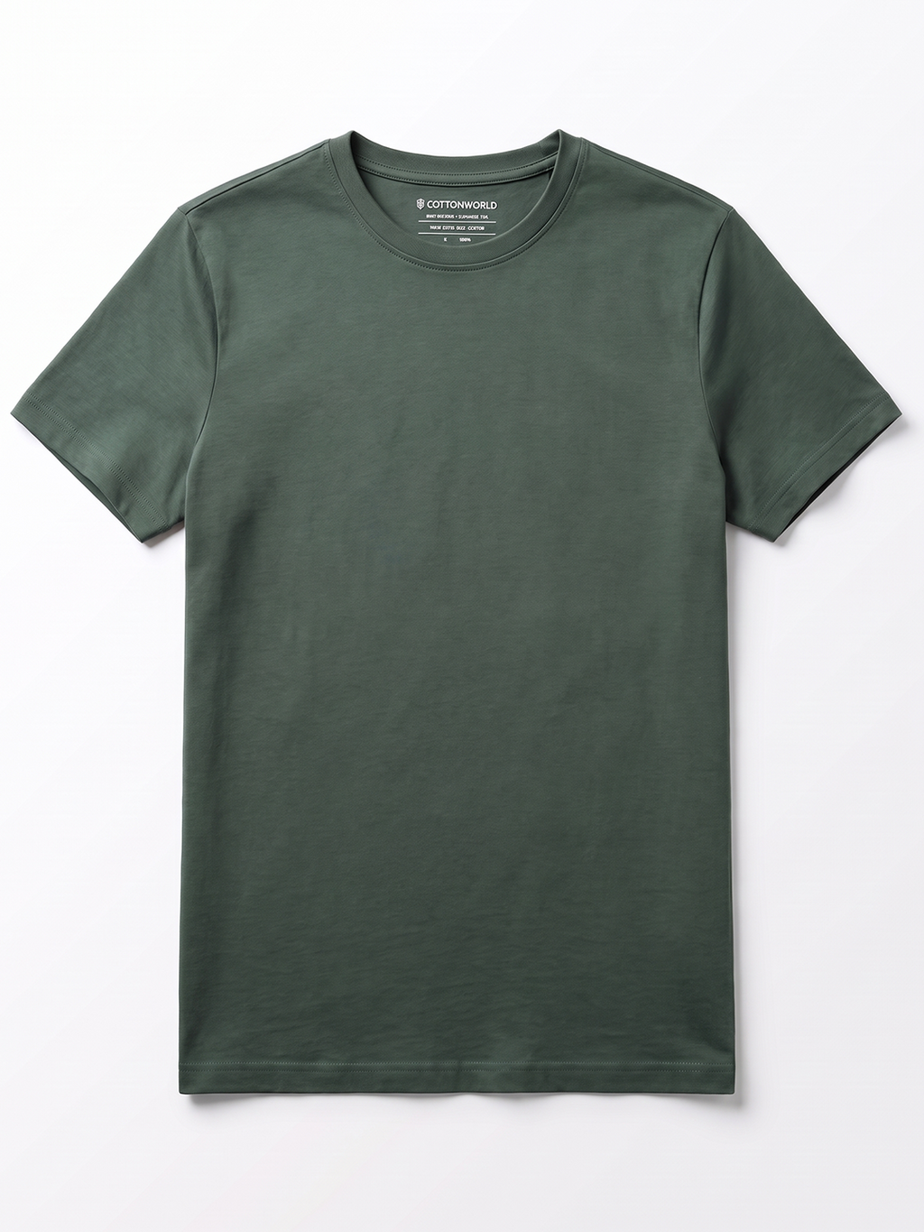 Men's 100% Cotton Regular Fit Tshirt Green
