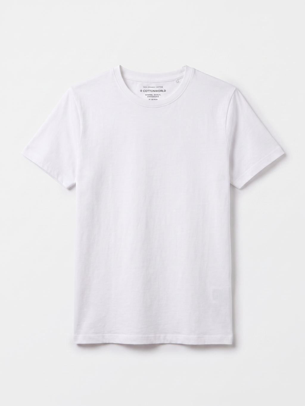 Men's White 100% Organic Cotton Regular Fit Tshirt