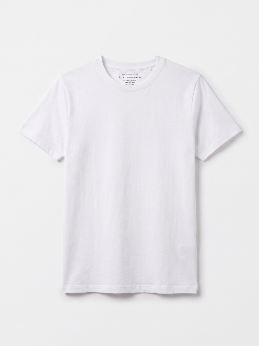 Men's White 100% Organic Cotton Regular Fit Tshirt