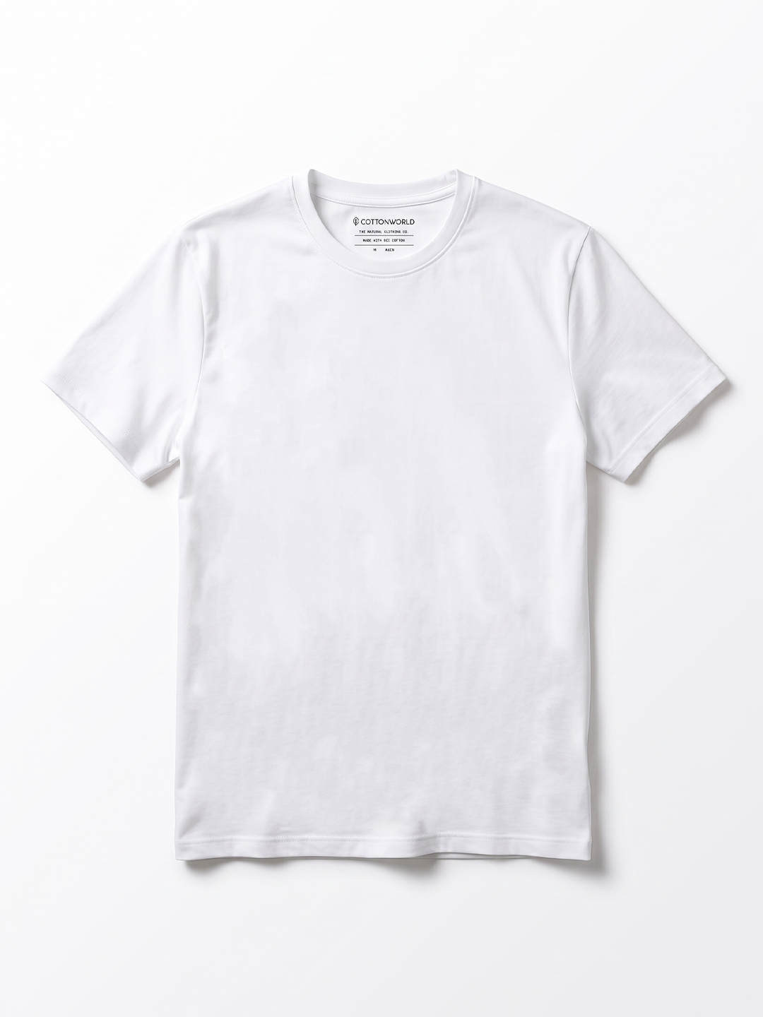 Men's 100% Cotton  Regular Fit Tshirt White