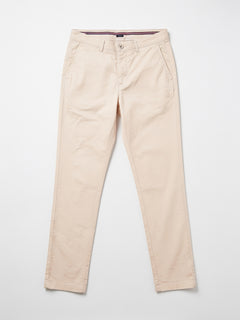 Men's Beige Cotton Lycra Slim Fit Pant