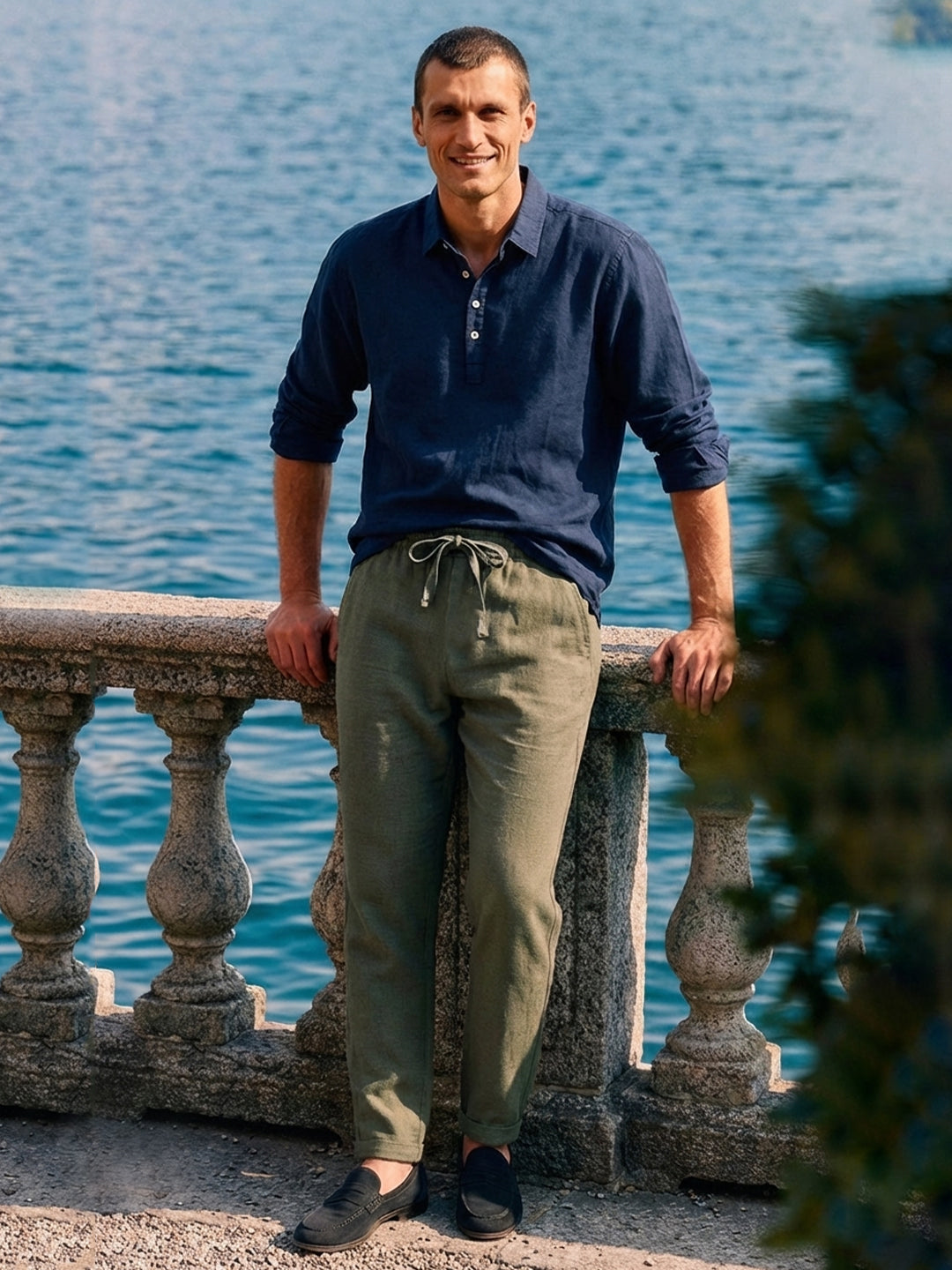 Men's Olive 1 100% Cotton Regular Fit Pant