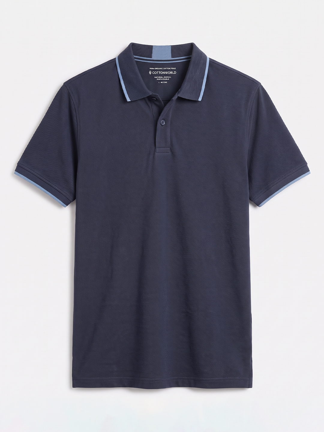 Men's Navy 100% Organic Cotton Regular Fit Tshirt