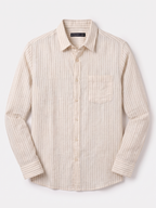 Men's Offwhite Cotton Lyocell Regular Fit Shirt