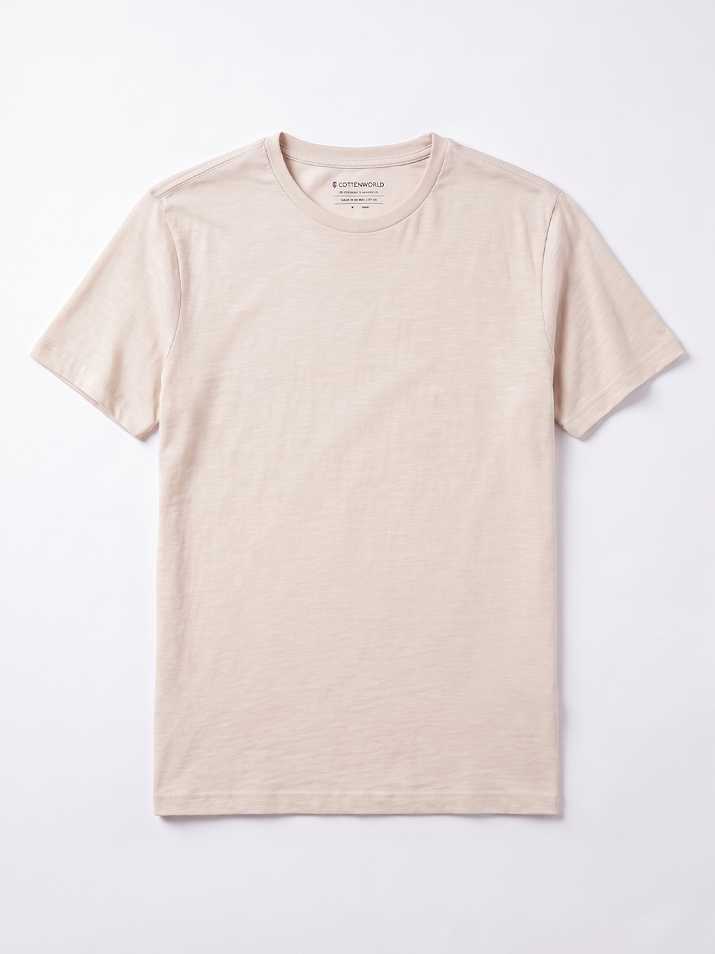 Men's 100% Cotton  Regular Fit Tshirt Natural