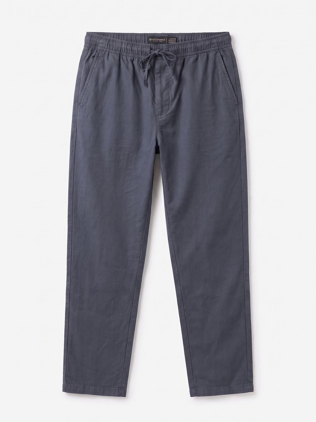 Men's Cotton Lycra Regular Fit Pocket Pants Navy