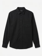 Men's Black 100% Cotton Regular Fit Shirt