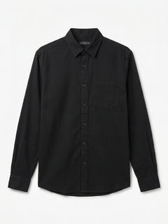 Men's Black 100% Cotton Regular Fit Shirt