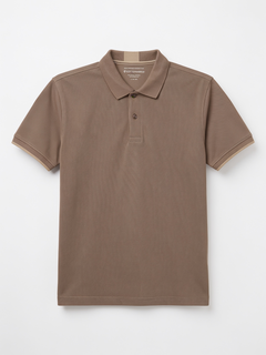 Men's Brown 100% Organic Cotton Regular Fit Tshirt