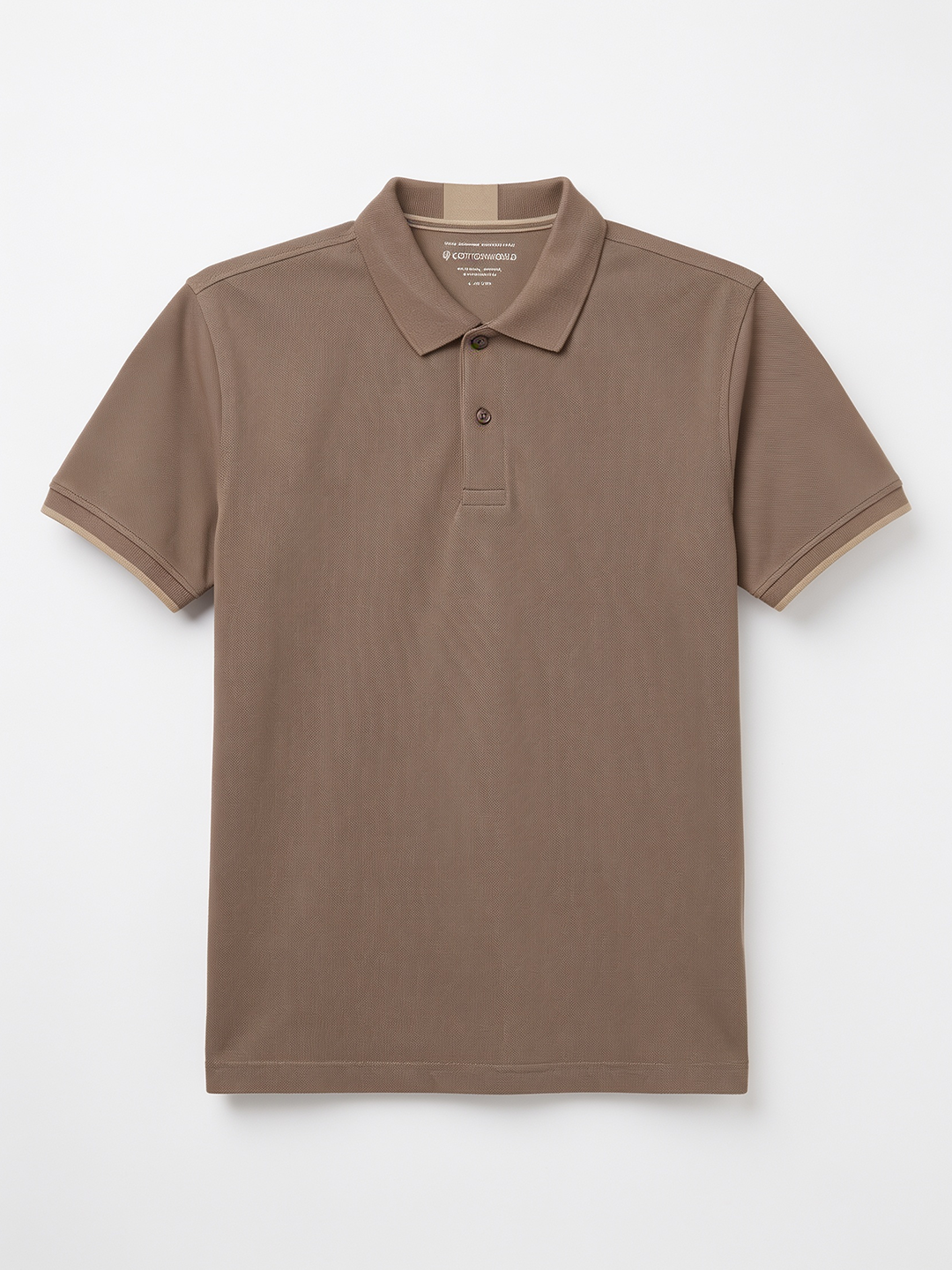 Men's Brown 100% Organic Cotton Regular Fit Tshirt