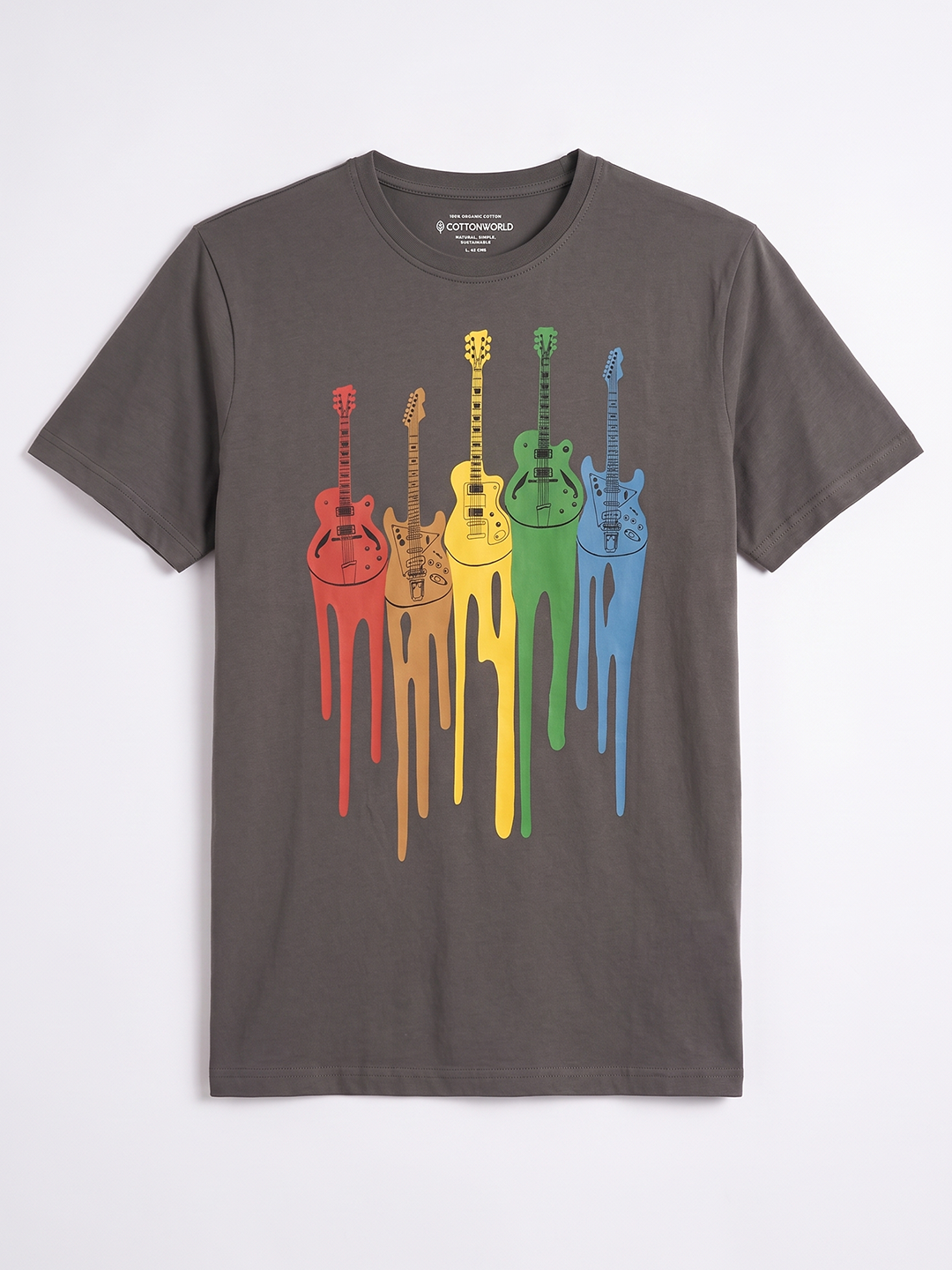 Men's 100% Organic Cotton Regular Fit Tshirt Charcoal
