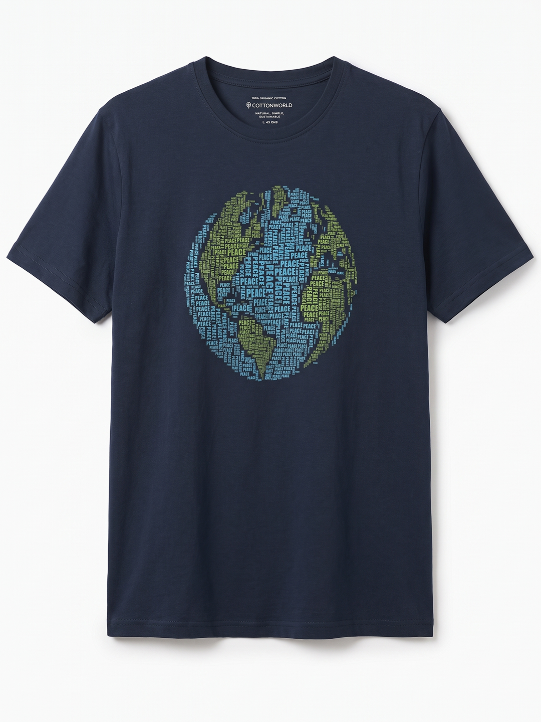 Men's Navy 100% Organic Cotton Regular Fit Tshirt