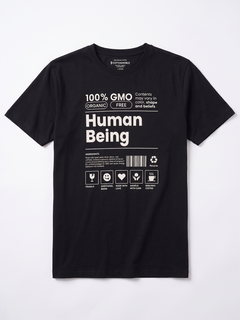Men's 100% Organic Cotton Regular Fit Tshirt Black