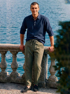 Men's Navy Linen Cotton Regular Fit Shirt