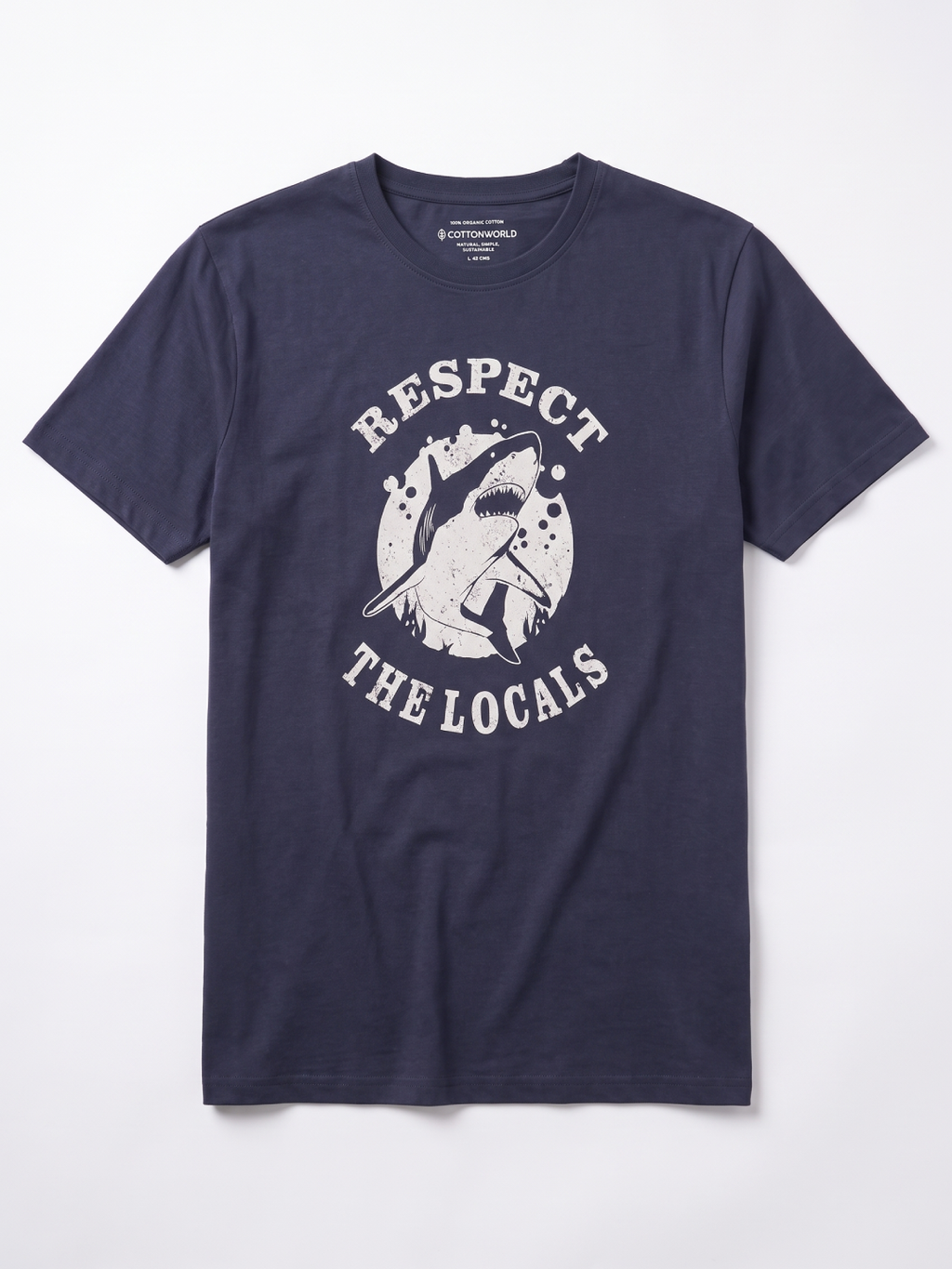 Men's 100% Organic Cotton Regular Fit Tshirt Navy