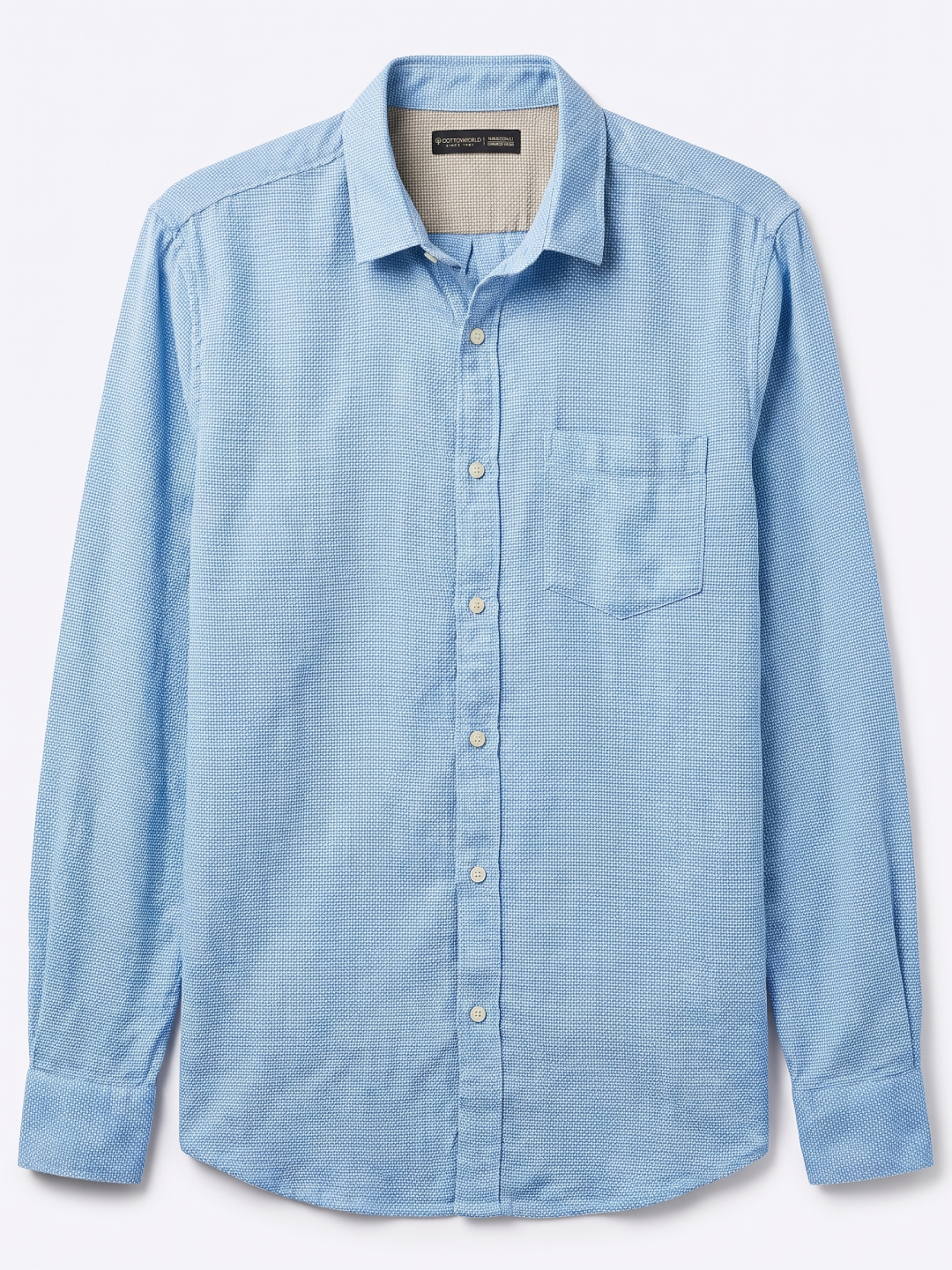 Men's 100% Cotton Regular Fit Shirt Sky