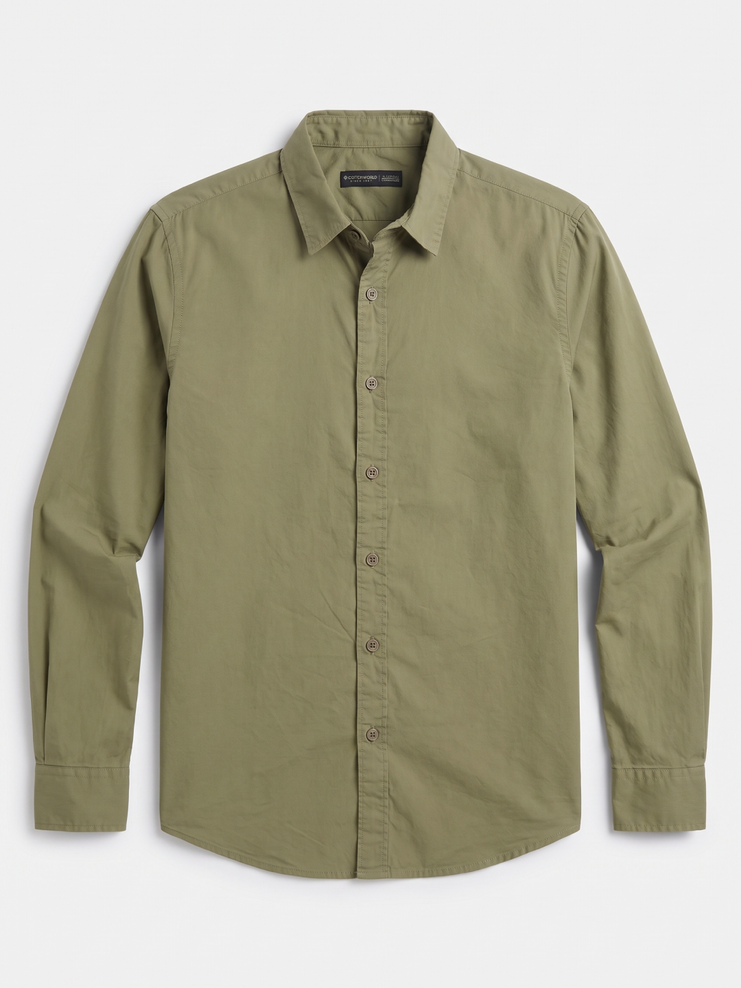Men's 100% Cotton Regular Fit Shirt Olive
