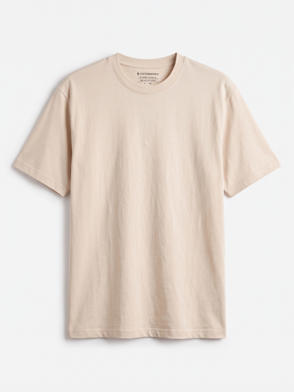Men's 100% Cotton Relax Fit Tshirt Natural