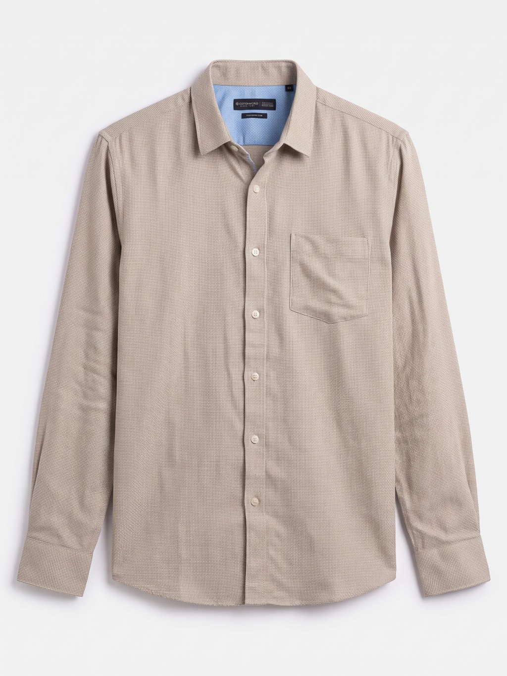 Men's 100% Cotton Regular Fit Shirt Sand