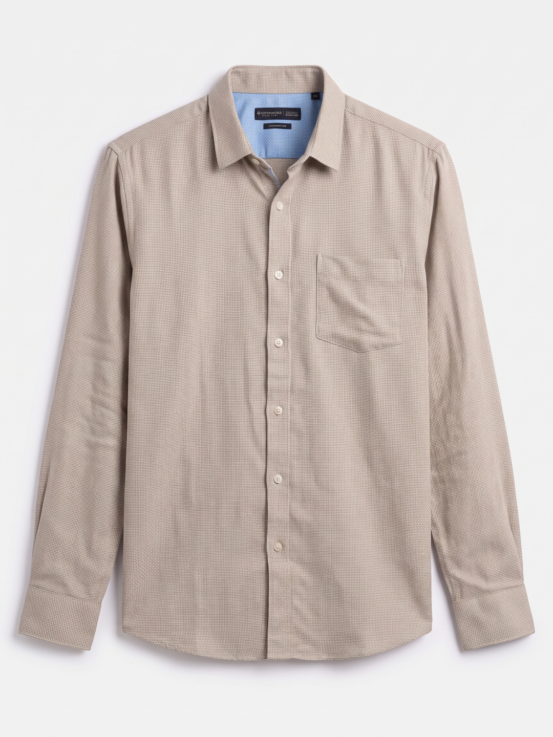 Men's 100% Cotton Regular Fit Shirt Sand