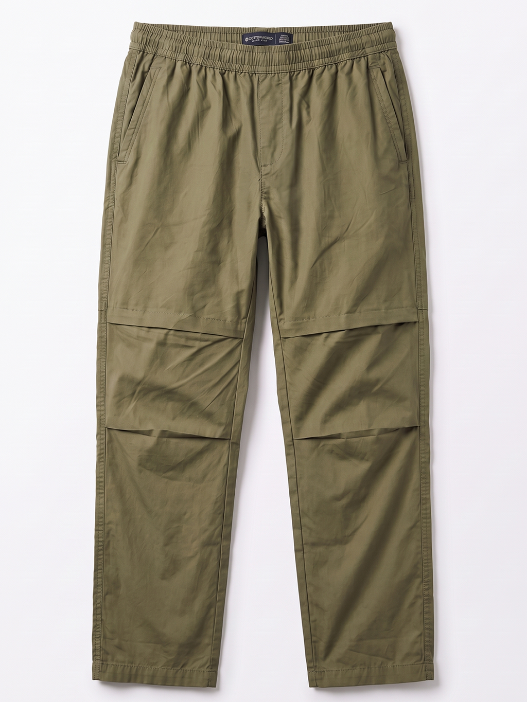 Men's 100% Cotton Regular Fit Pants Olive