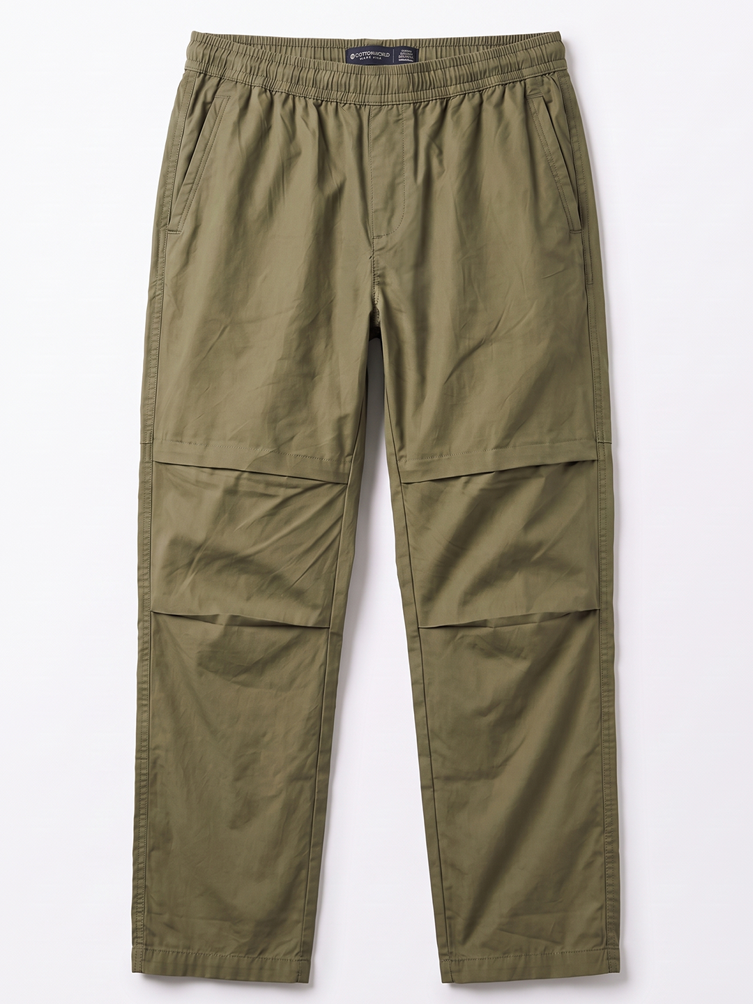 Men's 100% Cotton Regular Fit Pants Olive