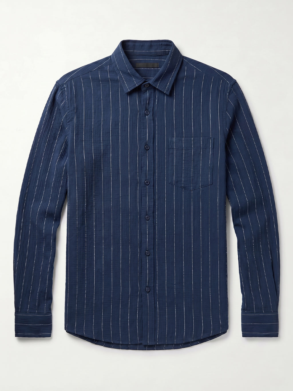 Men's Navy Cotton Lycra Regular Fit Shirt