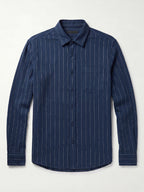 Men's Navy Cotton Lycra Regular Fit Shirt