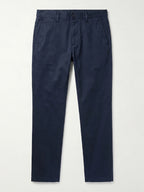 Men's Navy Cotton Lycra Slim Fit Pant