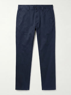 Men's Navy Cotton Lycra Slim Fit Pant