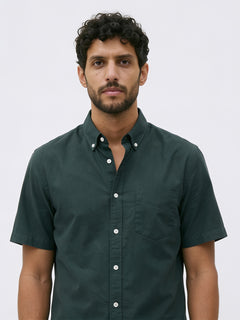 Men's Green Oxford 100% Cotton Regular Fit Shirt