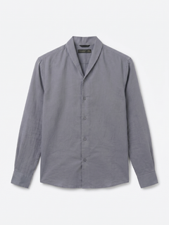 Men's Navy Tencel Linen Regular Fit Shirt