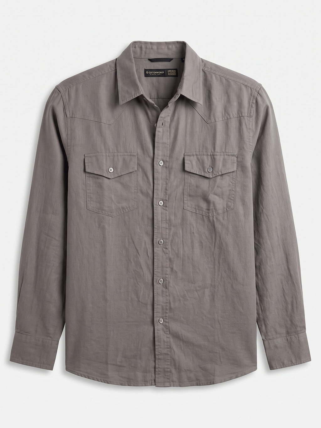 Men's Cotton Linen Regular Fit Shirt Slate
