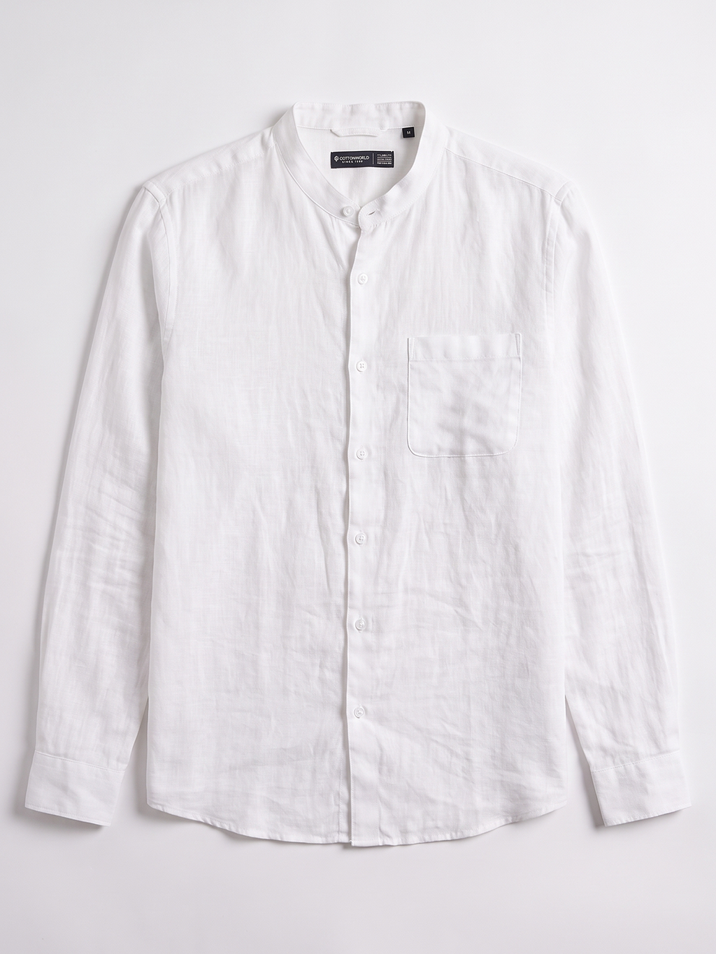 Men's 100% Linen Regular Fit Shirt White