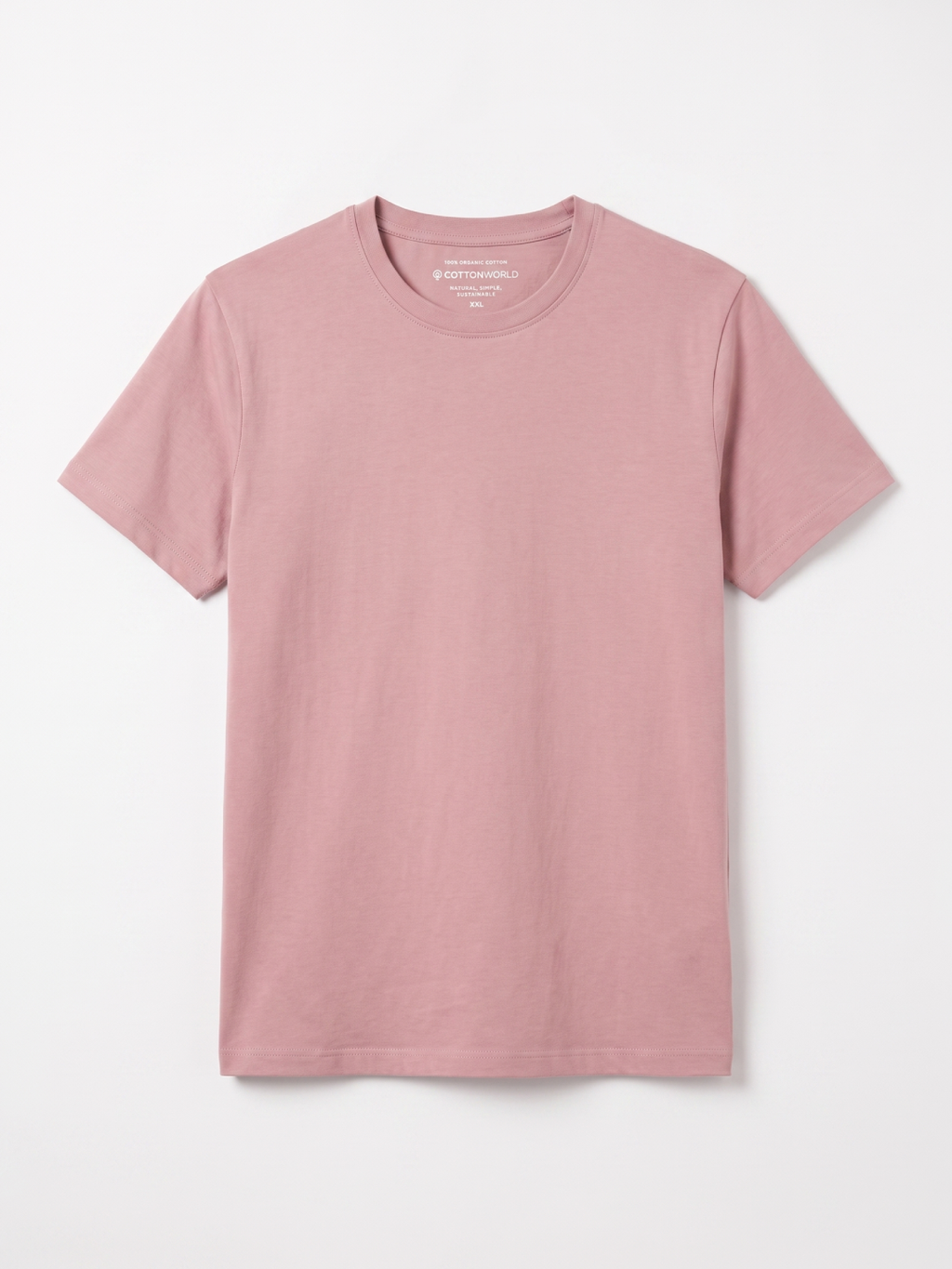 Men's Pink 100% Organic Cotton Regular Fit Tshirt