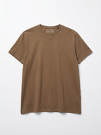 Men's Khaki Cotton Bamboo Elastane Regular Fit Tshirt