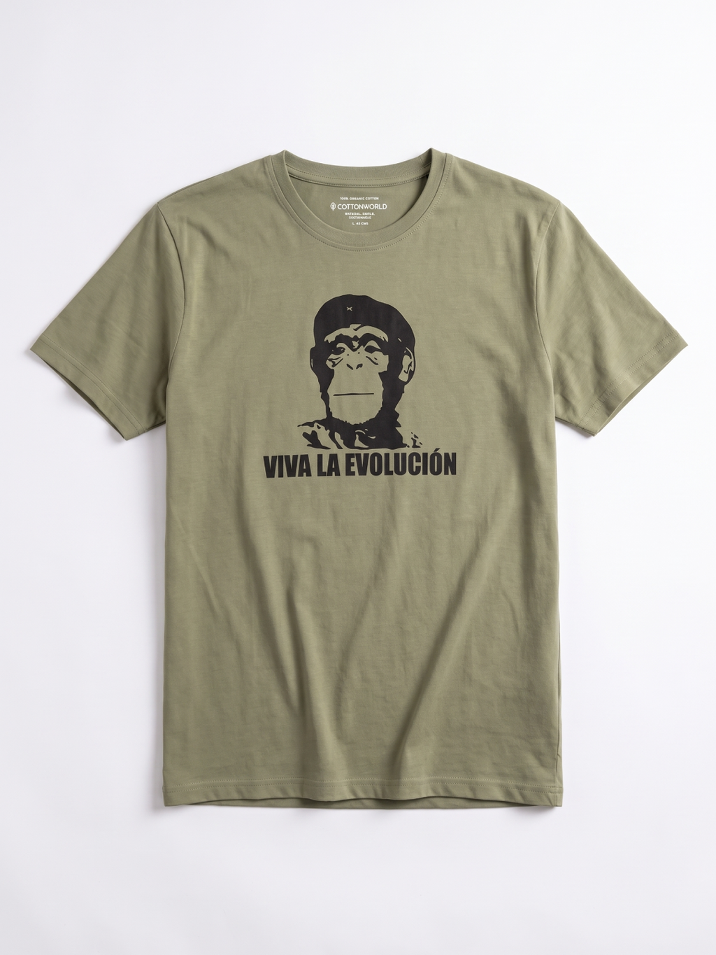 Men's 100% Organic Cotton Regular Fit Tshirt Olive