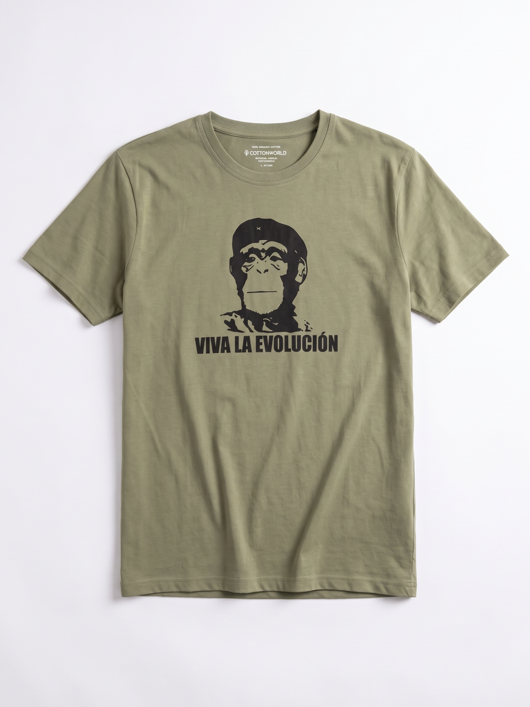 Men's 100% Organic Cotton Regular Fit Tshirt Olive