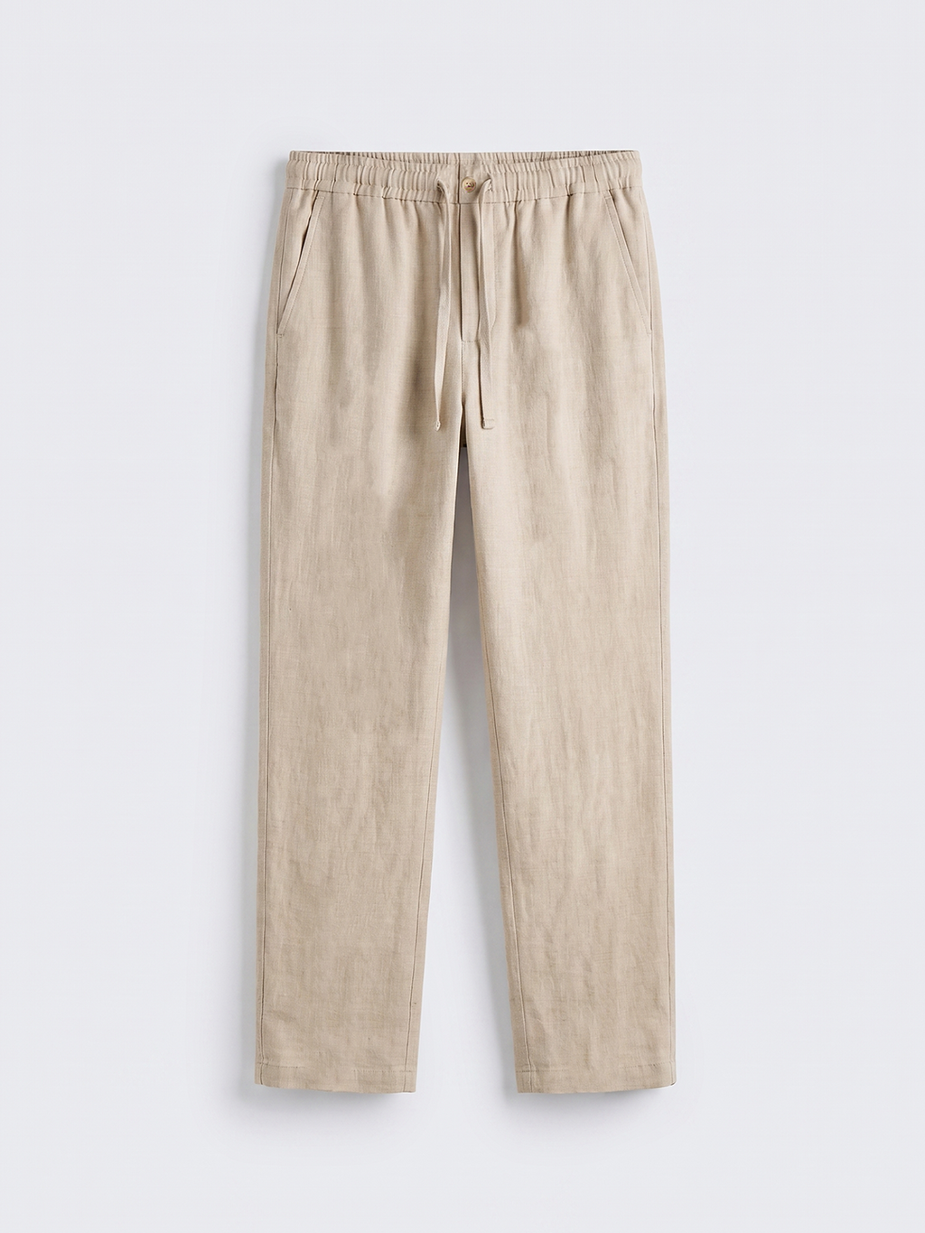 Men's Natural 100% Linen Regular Fit Pant