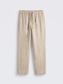 Men's Natural 100% Linen Regular Fit Pant