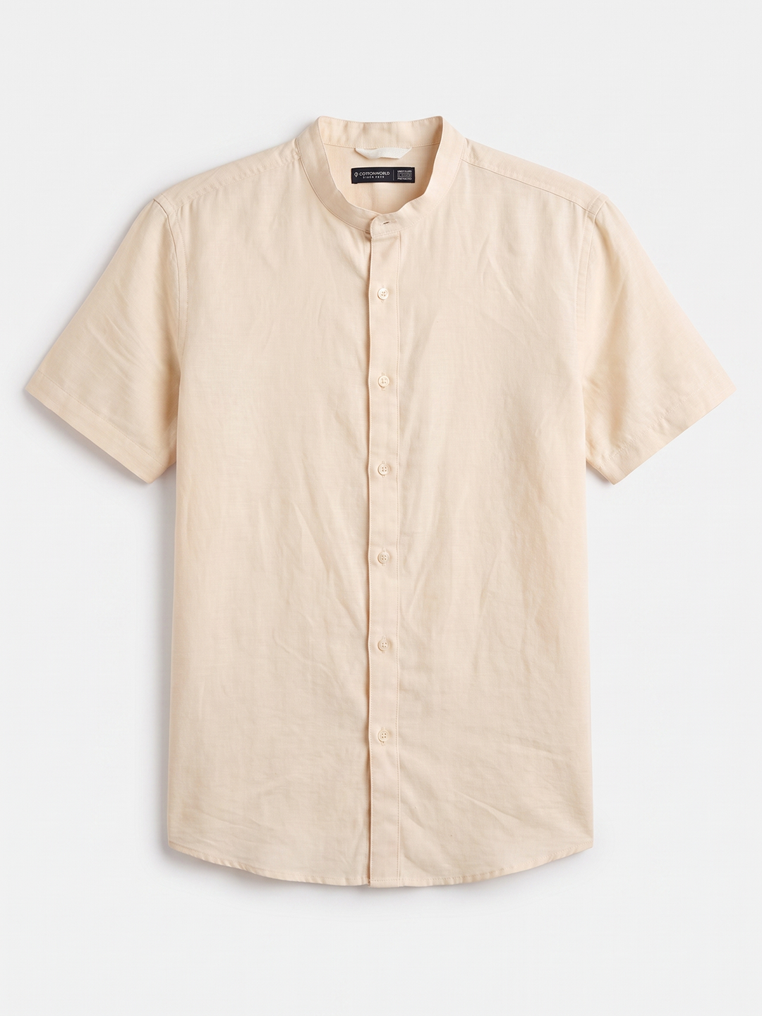 Men's Cotton Linen Regular Fit Shirt Peach