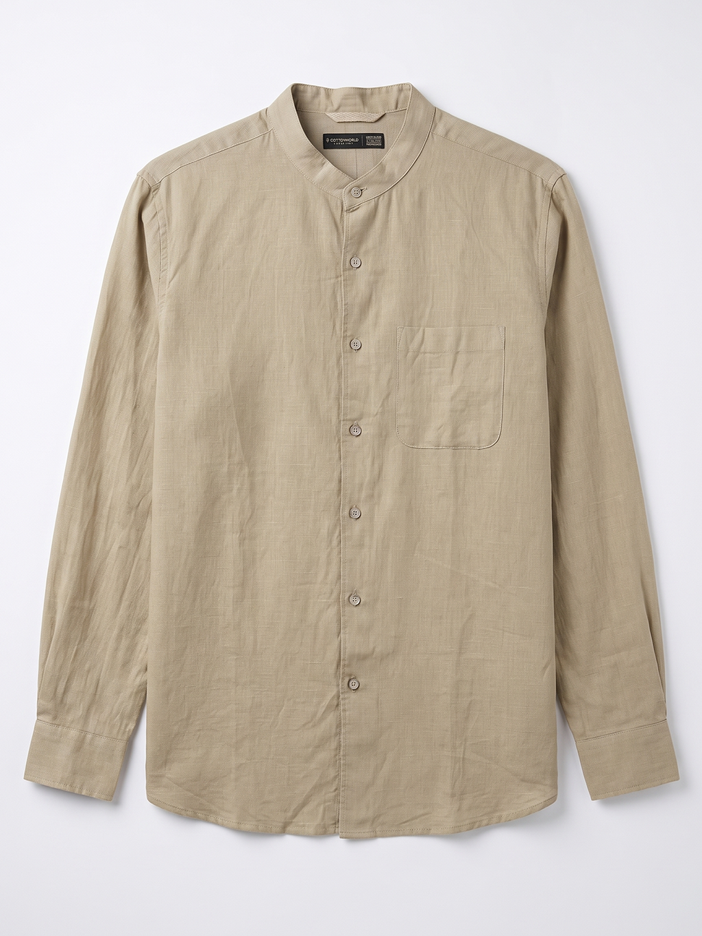 Men's Cotton Linen Regular Fit Shirt Natural