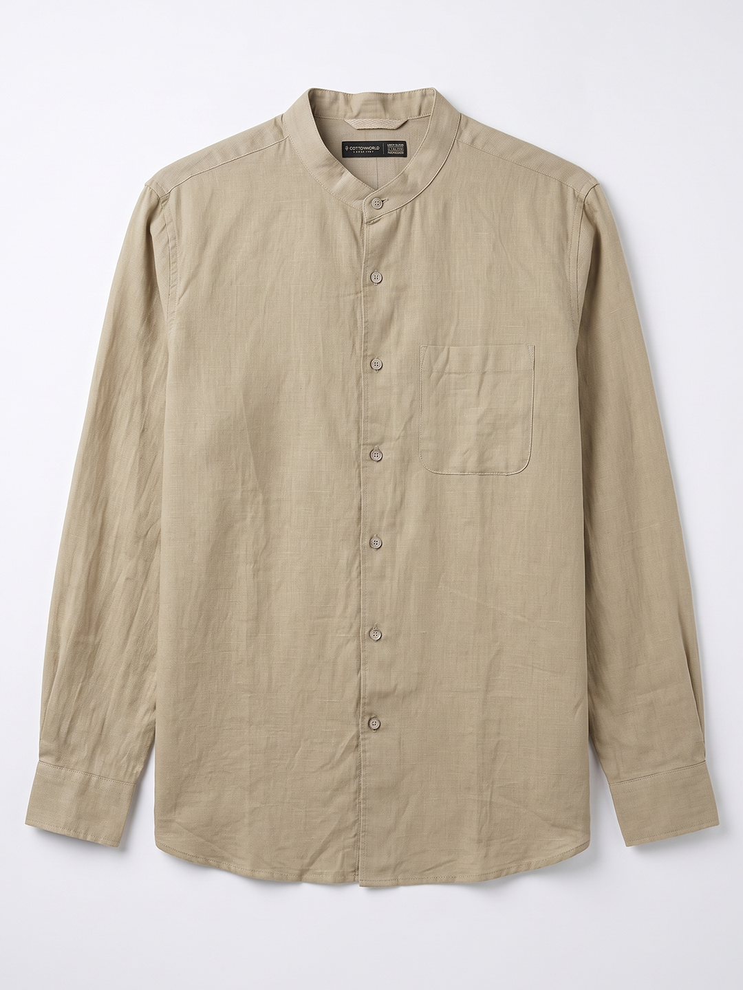 Men's Cotton Linen Regular Fit Shirt Natural