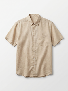 Men's Natural 100% Linen Regular Fit Shirt
