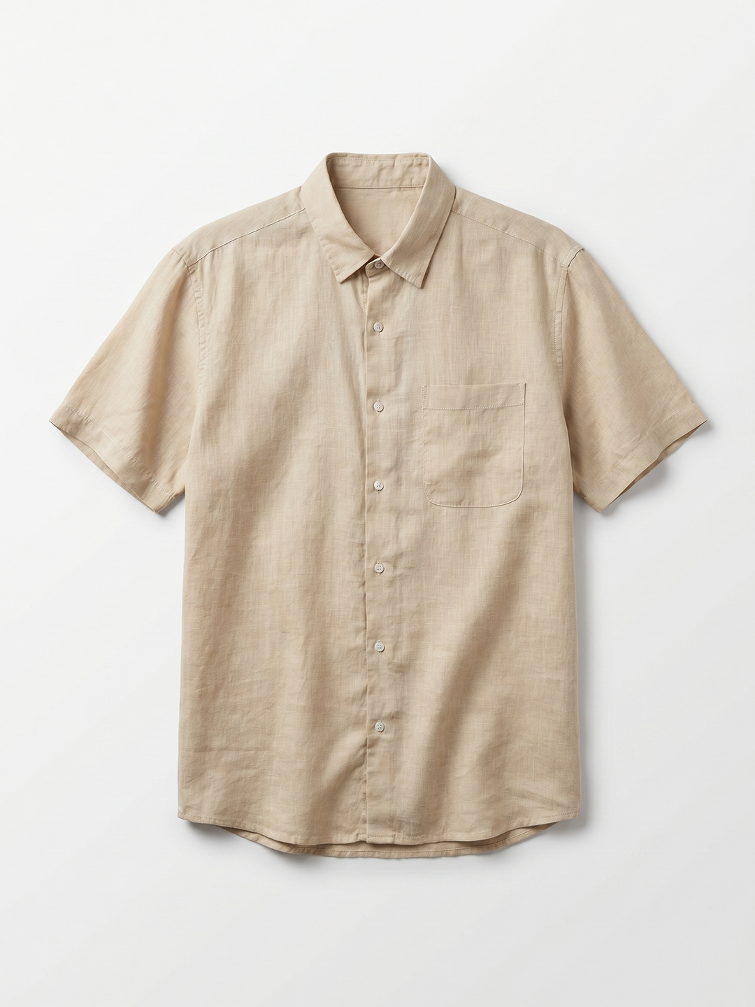 Men's Natural 100% Linen Regular Fit Shirt