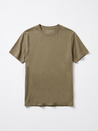 Men's Khaki Cotton Bamboo Elastane Regular Fit Tshirt