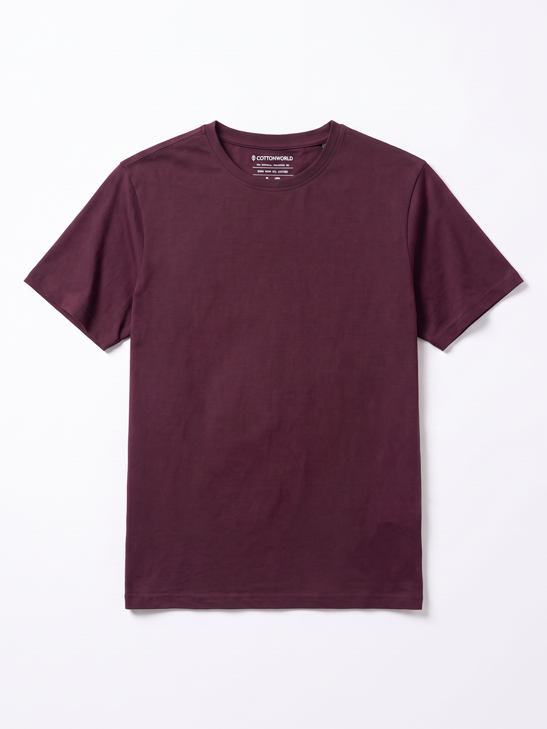 Men's 100% Cotton Regular Fit Tshirt Wine